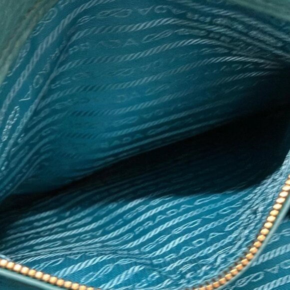 PRADA Galleria Medium Bag (Women's) Turquoise blue Leather - Handbag 733-063025 - Picture 12 of 14